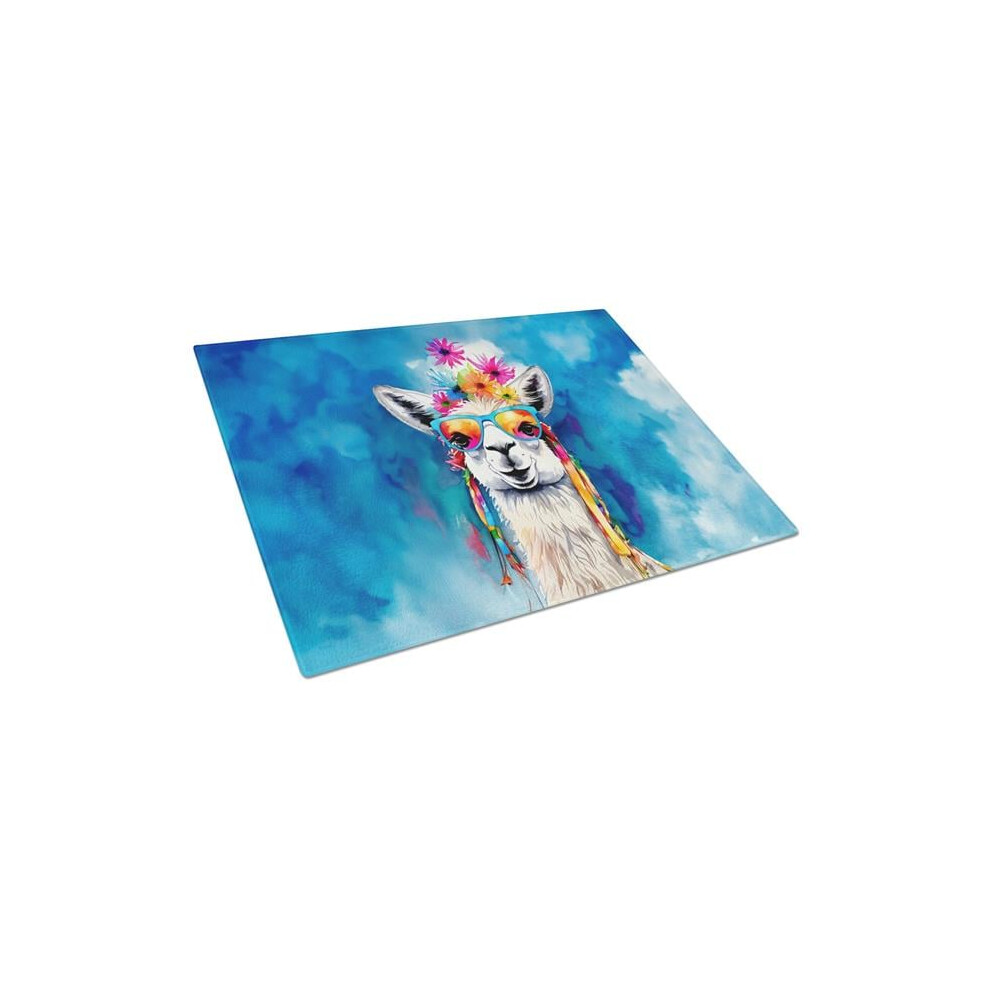 Carolines Treasures DAC4004LCB 15 x 12 in. Hippie Animal Llama Glass Cutting Board-image-OPC-PFF59RX-NEW