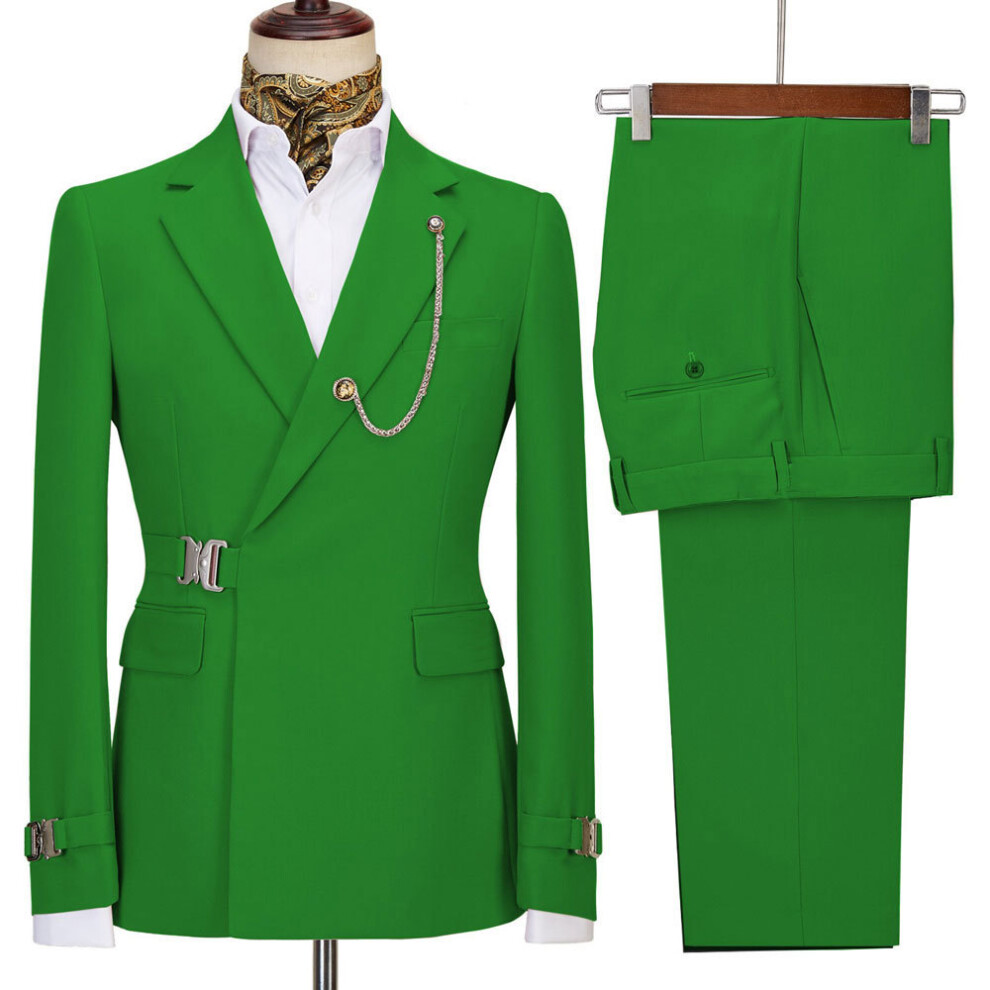 (Green, S) Men's two-piece suits, groom's suits, groomsmen's suits, banquet suits-image-OPC-PFF59XV-NEW