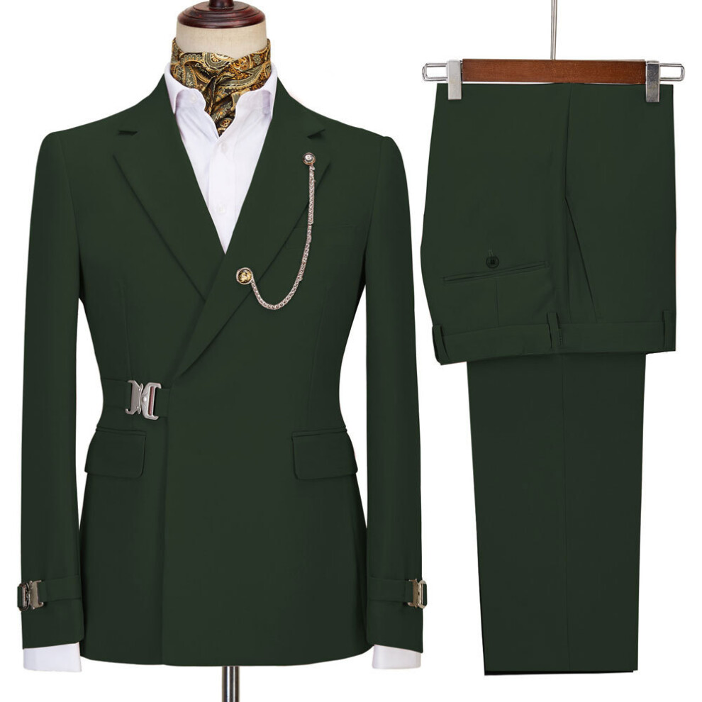 (deep green, M) Men's two-piece suits, groom's suits, groomsmen's suits, banquet suits-image-OPC-PFF5B7F-NEW