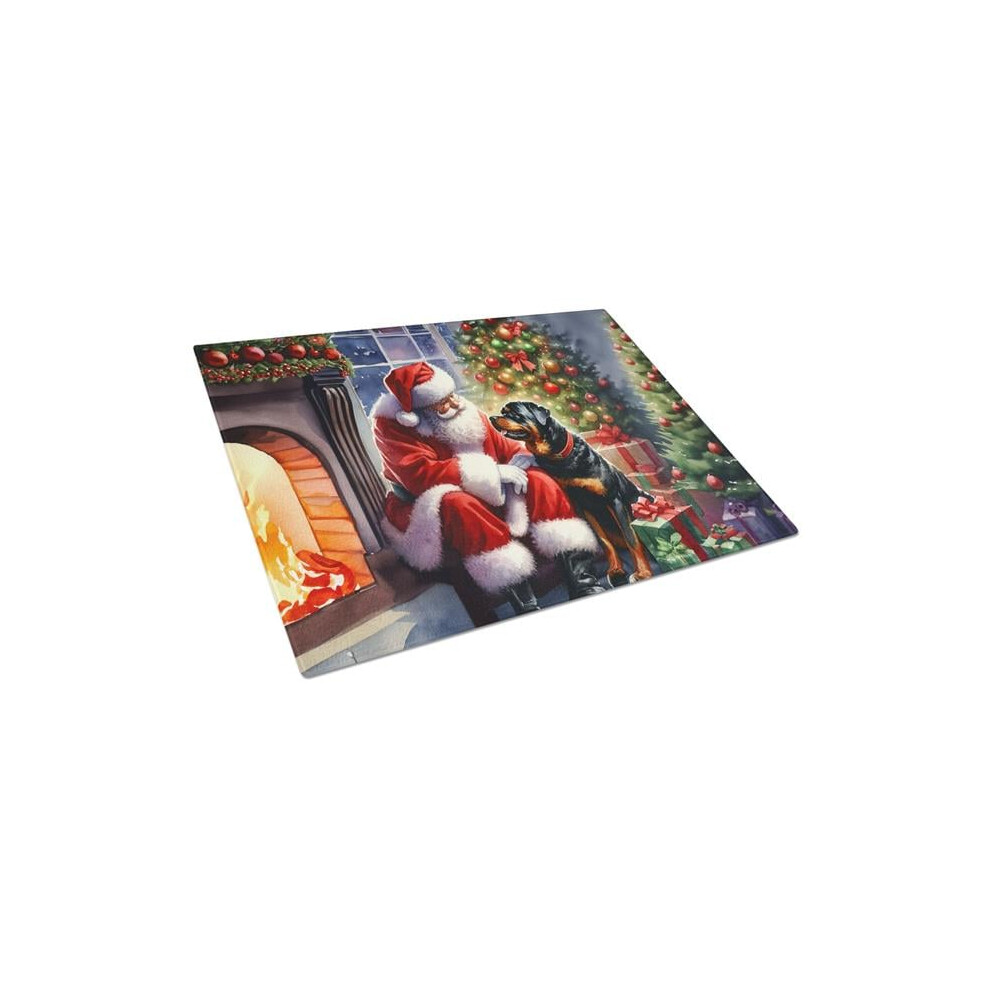 Carolines Treasures DAC4151LCB 15 x 12 in. Rottweiler & Santa Claus Glass Cutting Board-image-OPC-PFF5BNN-NEW