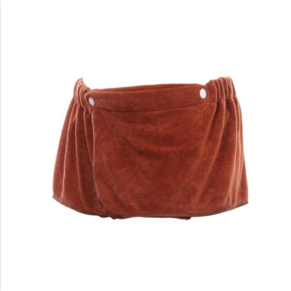 (Brown) 1Pc Men&apos;s Short Bath Towel Absorbing Wearable Coral Fleece Towel Beach Sexy Bath Swimming Towel Blanket