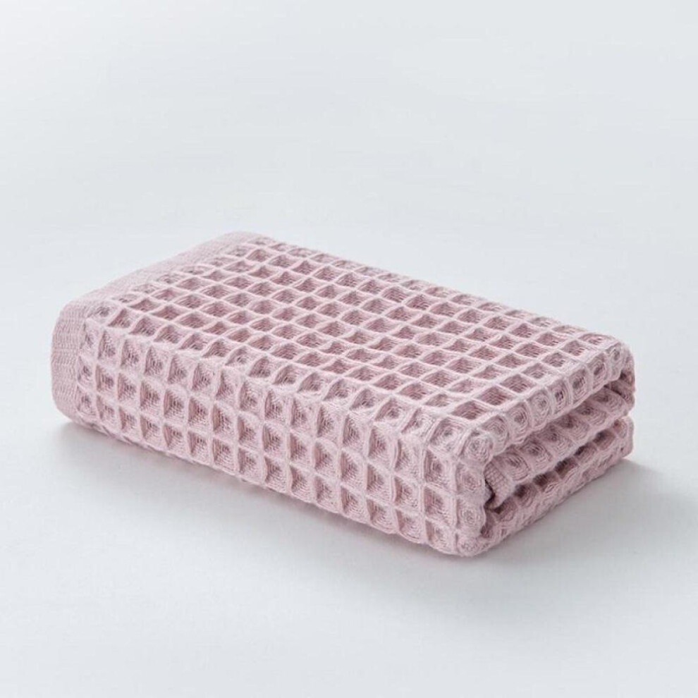 (Pink) High Quality Cotton Hand Towels Plaid Hand Towel Face Care Magic Bathroom Sport Household Non-disposable Towel