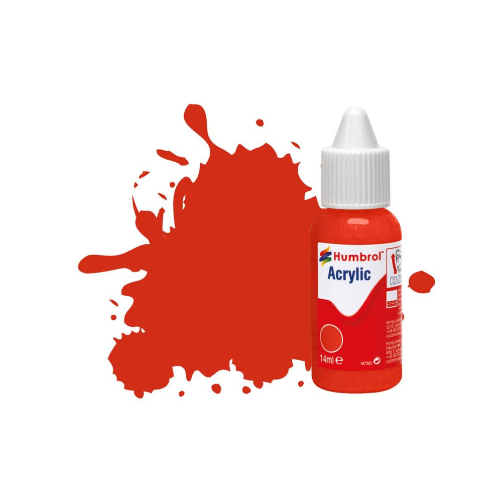 Humbrol No.174 Signal Red - Satin Acrylic Paint 14ml DB0174