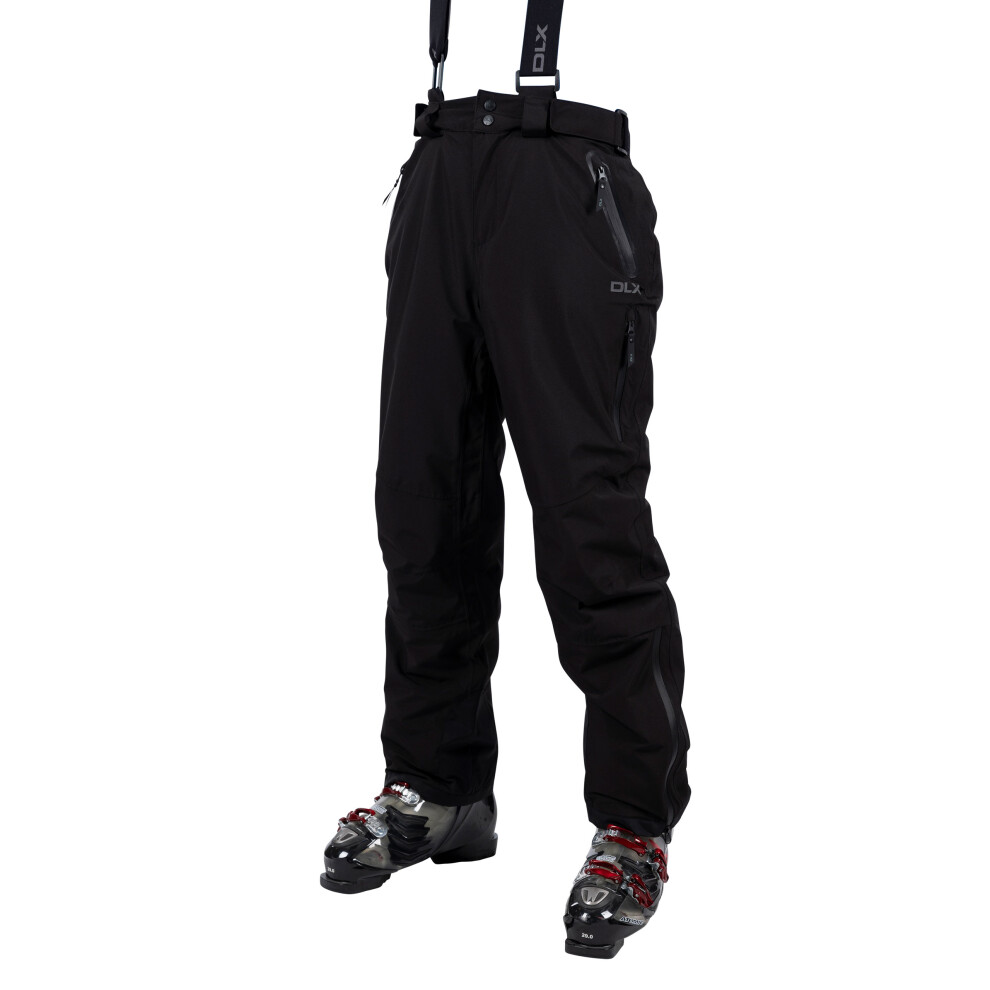 (XS, Black) DLX Mens Ski Trousers with Braces Kristoff II