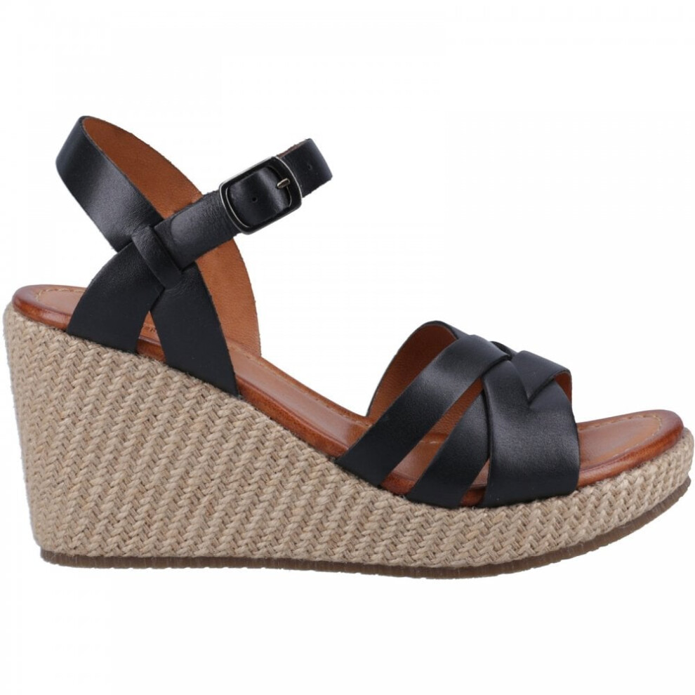 (8 (Adults')) Phoebe | Black | Womens Wedge Sandals