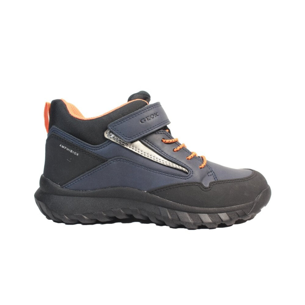 (11 (Children's)) J Simbyos | Navy/Orange | Childrens Waterproof Ankle Boots