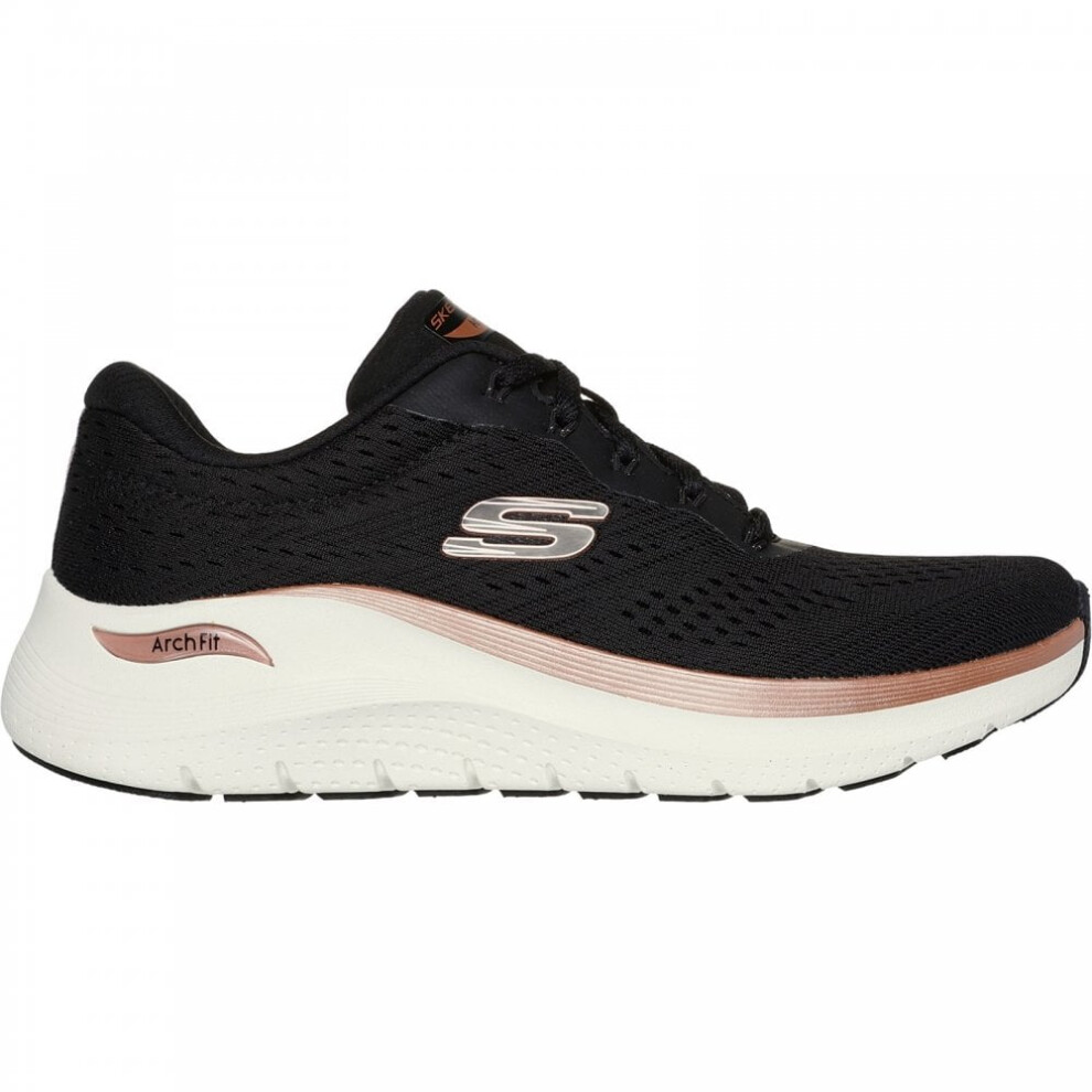 (5 (Adults')) Arch Fit 2.0 Glow The Distance | Black/Rose Gold | Women's Mesh Arch-fit Trainers