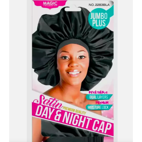 (MAGIC 2283BLA JUMBO PLUS	) CAP, Dome, Bonnet, Sleeping Cap Hair Net, Wrap