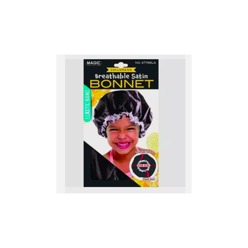 (MAGIC 4779BLA KIDS BONNUT ) CAP, Dome, Bonnet, Sleeping Cap Hair Net, Wrap