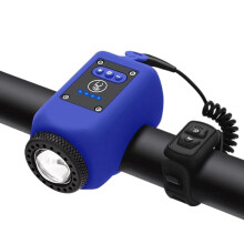 Bicycle Light Night Riding Headlight USB Charging Horn Rainproof Mountain Bike Riding Equipment(Blue)