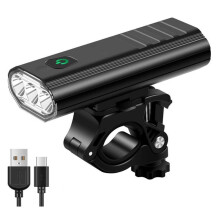 Bicycle Lights Mountain Lights T6 Flashlight Night Riding Super Bright Headlights Rechargeable Riding Equipment(Black)