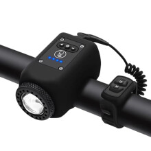 Bicycle Light Night Riding Headlight USB Charging Horn Rainproof Mountain Bike Riding Equipment(Black)