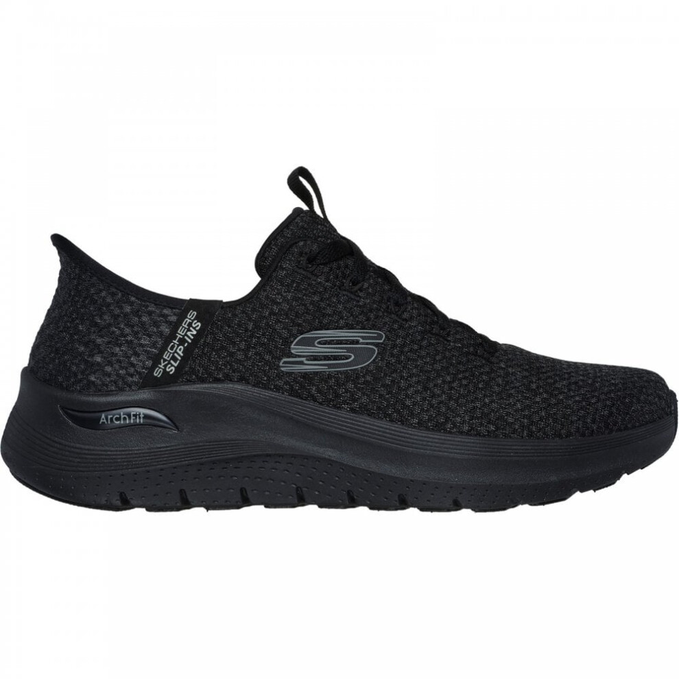 (6 (Adults')) Slip-ins: Arch Fit 2.0 - Look Ahead | Black | Men's Laced Slip-on Style Trainers