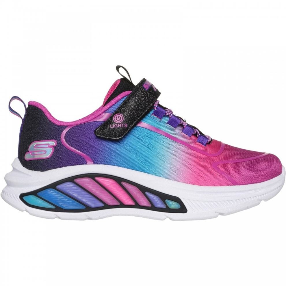 (2 (Children's)) Rainbow Cruisers | Black/Multi | Children's Brightly Coloured Flashing Lights Trainers