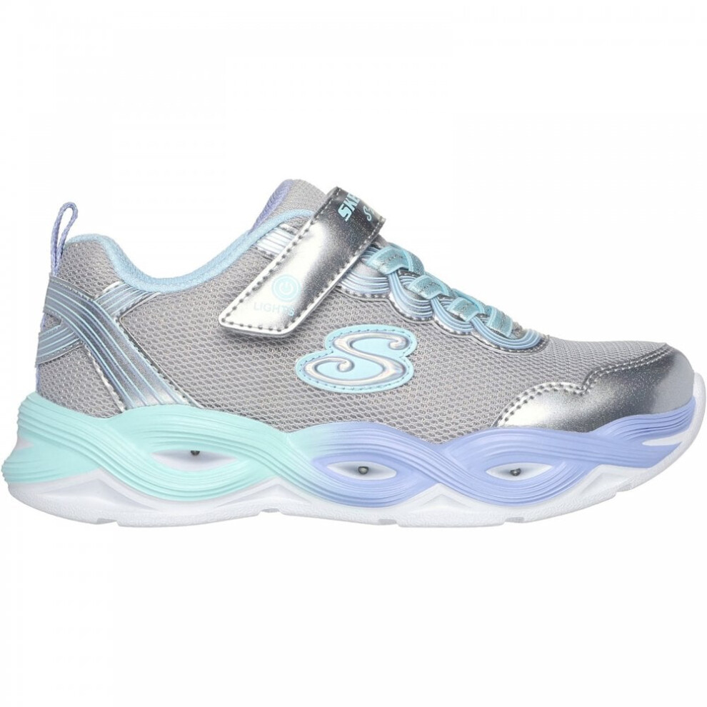 (1.5 (Children's)) S-Lights: Twisty Glow | Silver/Multi | Children's Flashing Fashion Trainers