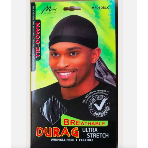 (MURRY DURAG M3910BLK ULTRA STRETCH	) CAP, Dome, Bonnet, Sleeping Cap Hair Net, Wrap