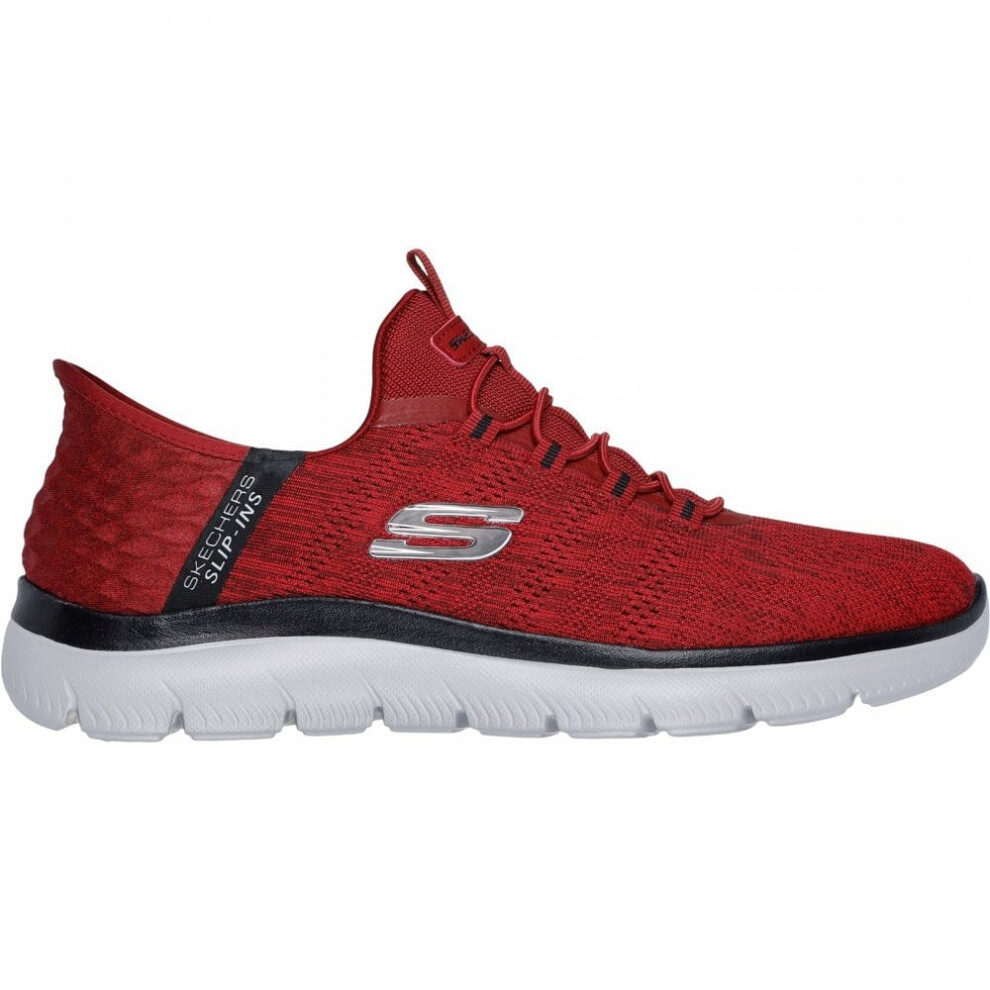 (7 (Adults')) Slip-ins: Summits - Key Pace | Red/Black | Men's Easy-wear Comfy Trainers