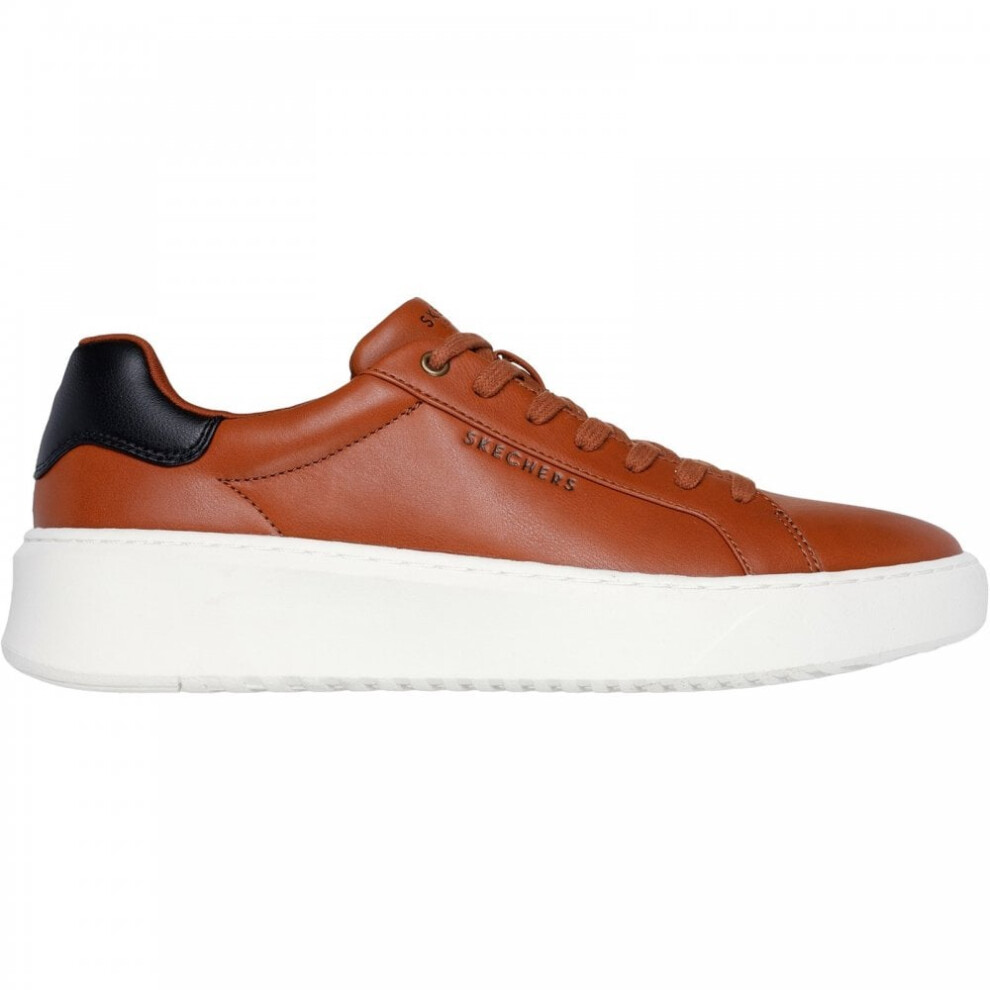 Skechers (8 (Adults')) Court Break - Suit Sneaker | Cognac | Men's Lace-Up Low Trainers