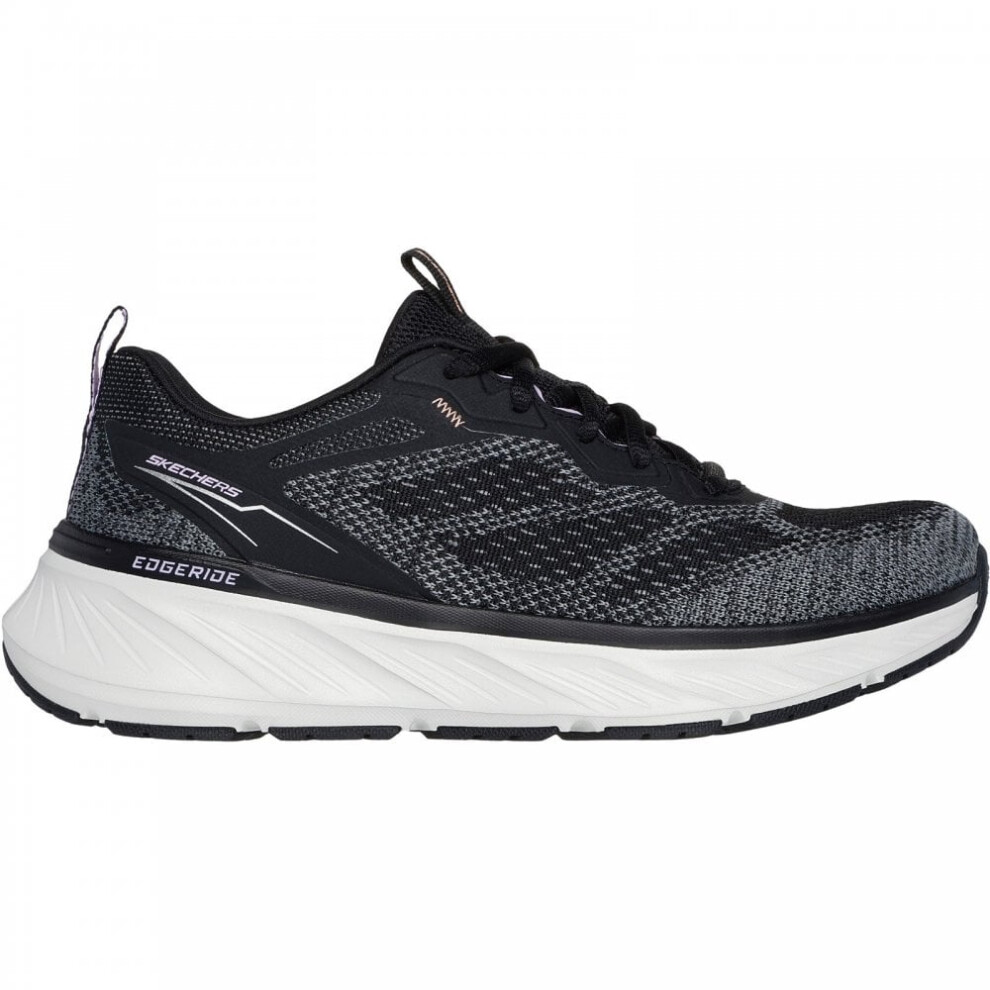 Skechers (7 (Adults')) Relaxed Fit: Edgeride - Power Flow | Black/Lavender | Women's Cushioned-Performance Trainers
