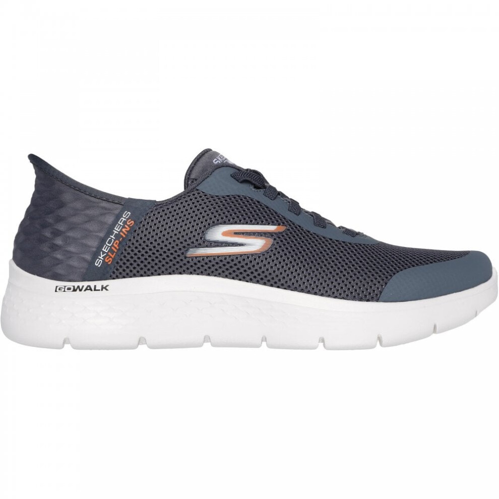 (12 (Adults')) Slip-ins: GO WALK Flex - Hands Up | Grey | Men's Flexible Comfort Trainers