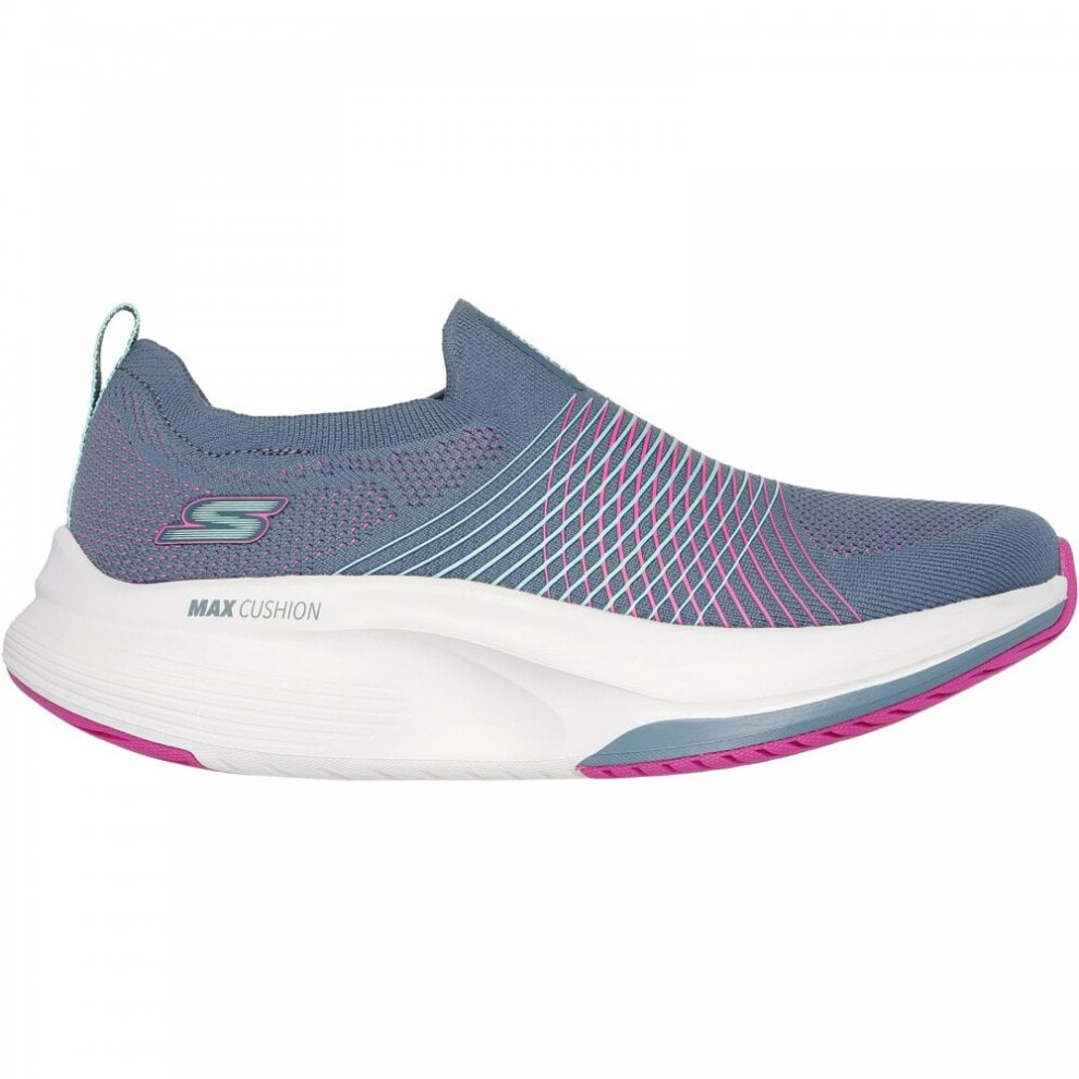 (4 (Adults')) GO WALK Max Walker - Sally | Charcoal/Purple | Women's Classic Comfort Trainers