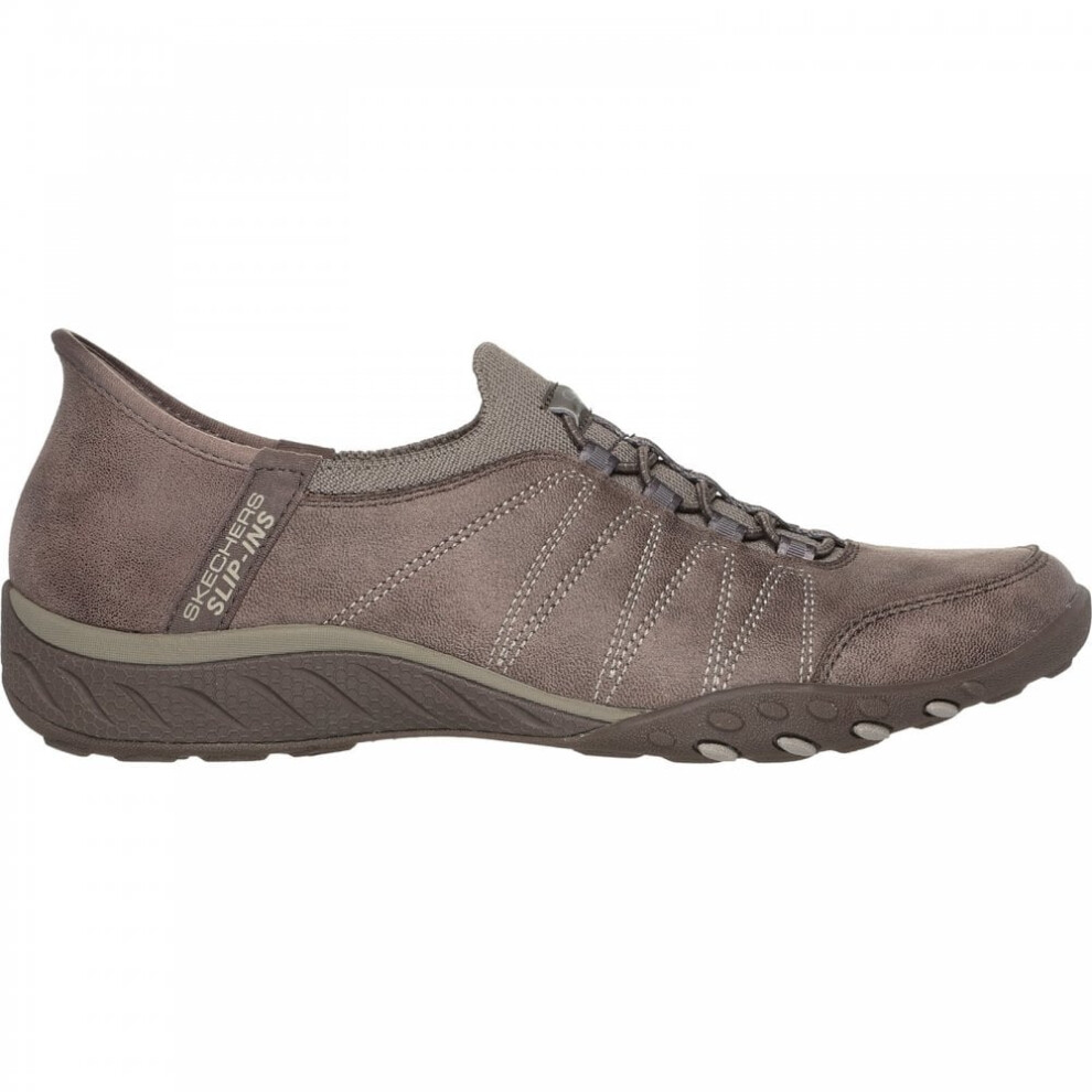 (4 (Adults')) Breathe-Easy Home-Body | Dark Taupe | Women's Casual Slip-in Trainers