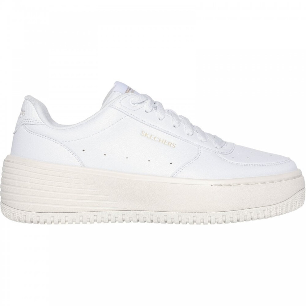 (4 (Adults')) Grand 92 - Be Lifted | White/Natural | Women's Casual Leather-Look Trainers