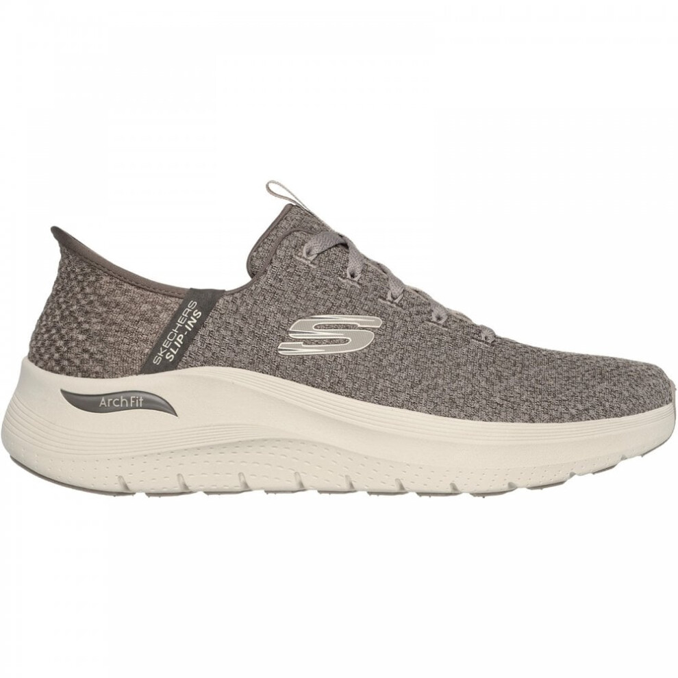 (6 (Adults')) Slip-ins: Arch Fit 2.0 - Look Ahead | Taupe | Men's Removable Insoles Trainers