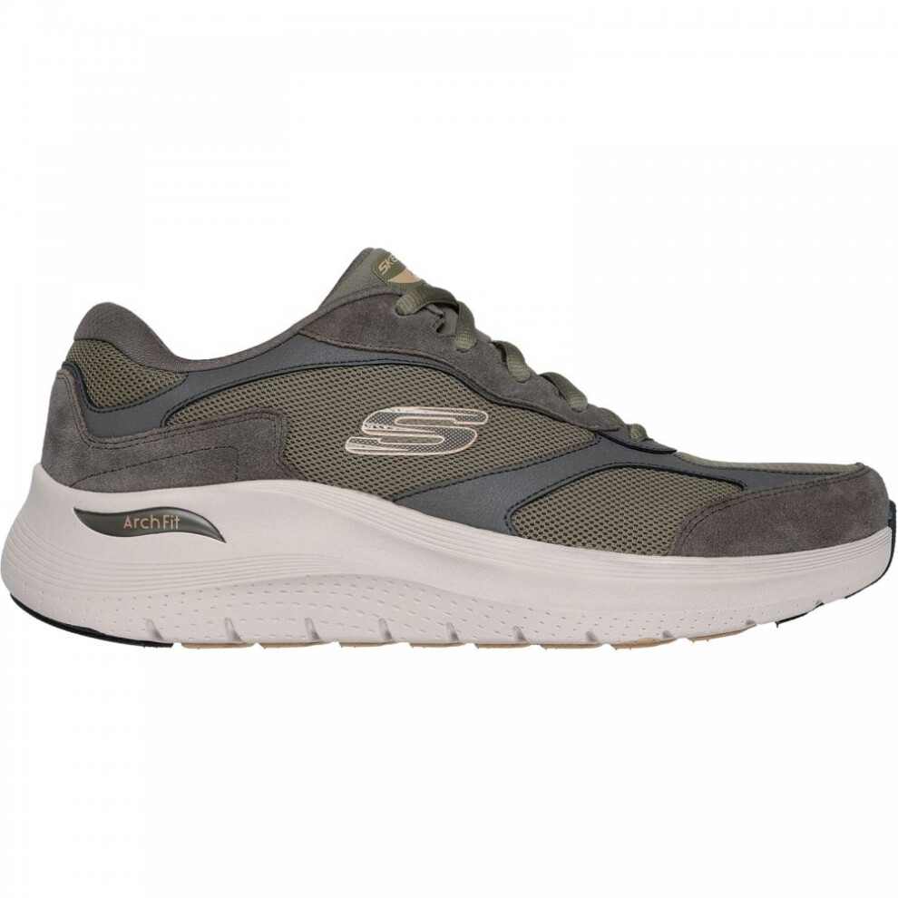 Skechers (7 (Adults')) Arch Fit 2.0 - The Keep | Olive | Men's Cushioned Lace Up Trainers