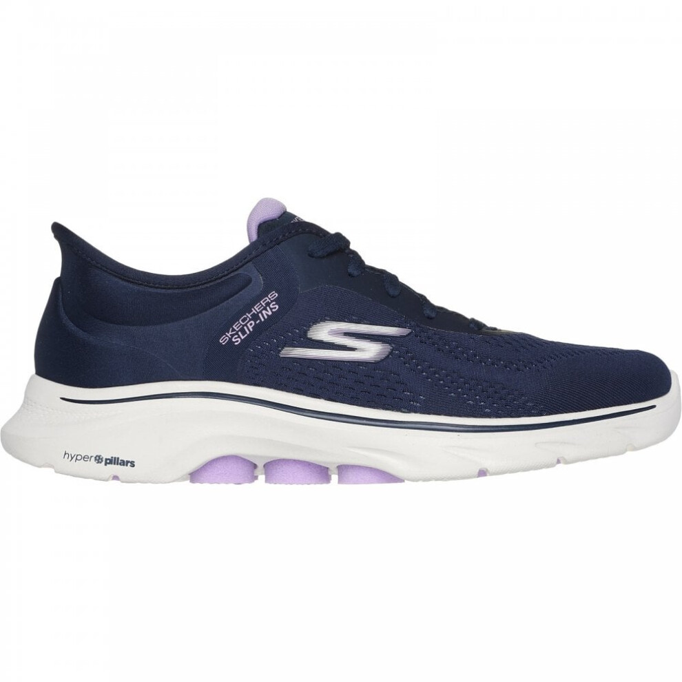 Skechers (7 (Adults')) Go Walk 7 - Valin | Navy/Lavender | Womens Slip Ins Trainers