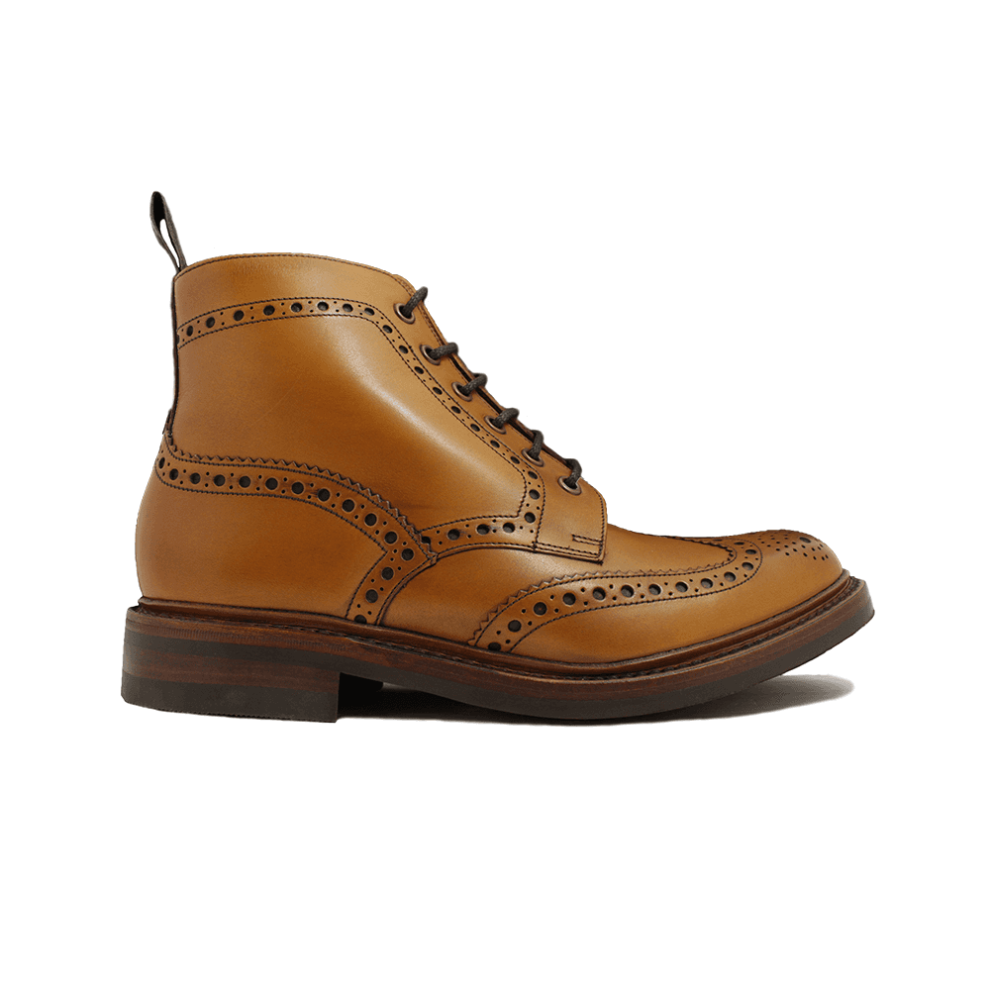 (8.5 (Adults')) Bedale Tan Burnished Calf Leather Mens Derby Boots