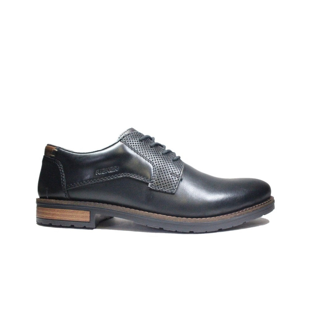 (8 (Adults')) 14601-00 | Dustin | Black Leather | Mens Lace Up Shoes