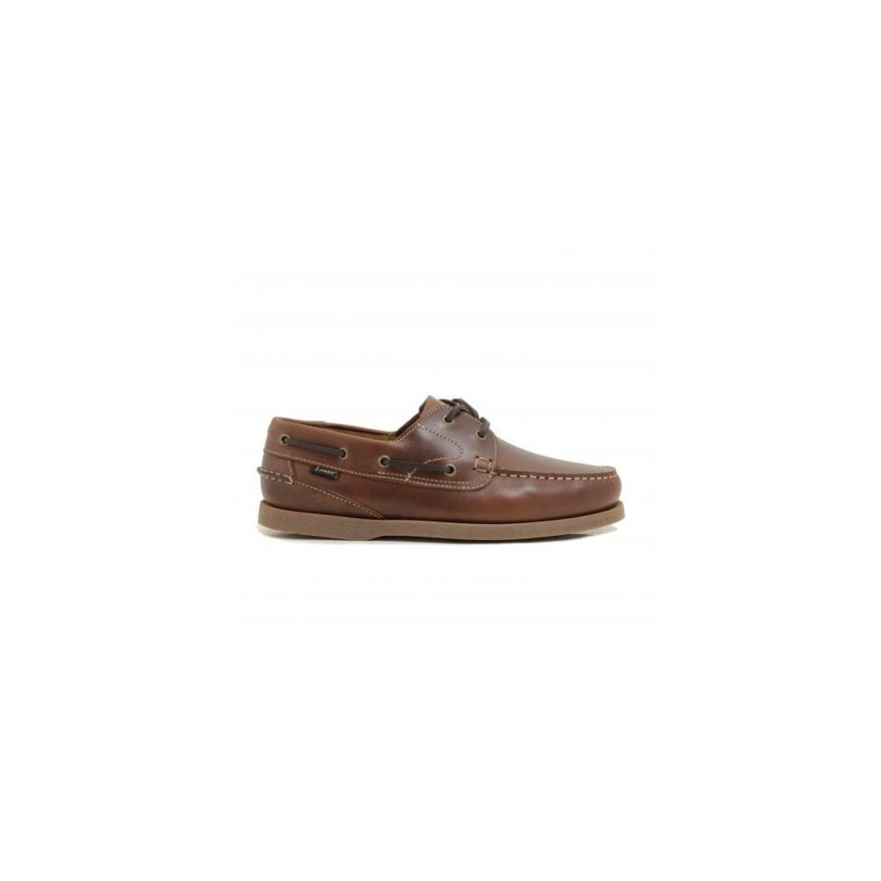 (7 (Adults')) Lymington Brown Waxy Leather Mens Deck Shoes