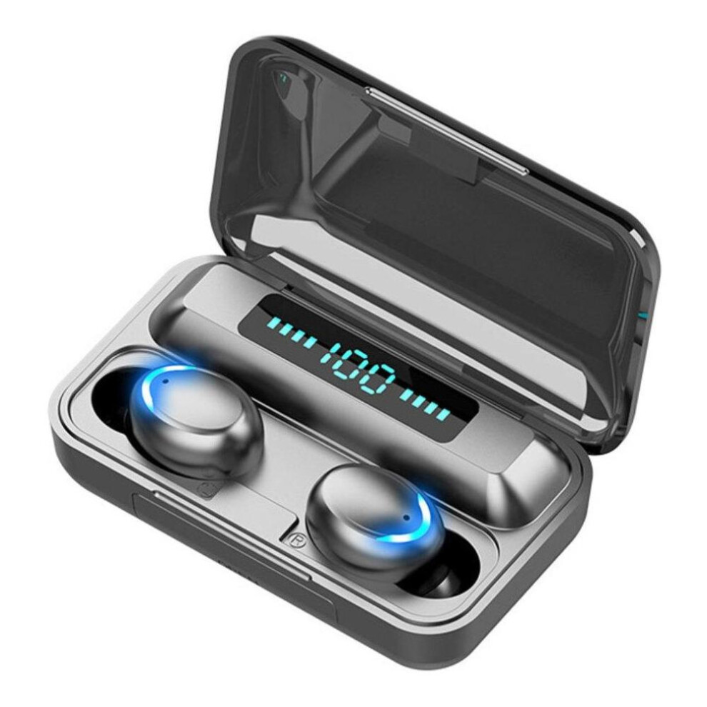 (Black) Vaorlo New 9D Hifi Bluetooth 5.0 Cvc8.0 Noise Reduction Stereo Wireless Tws Bluetooth Headset Black 6976140549843