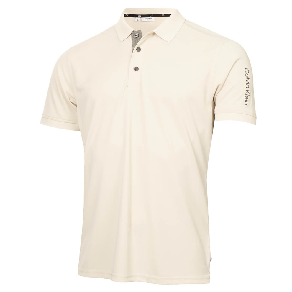 (M, Turtledove) Calvin Klein Mens Club Golf Lightweight Breathable Wicking Polo Shirt