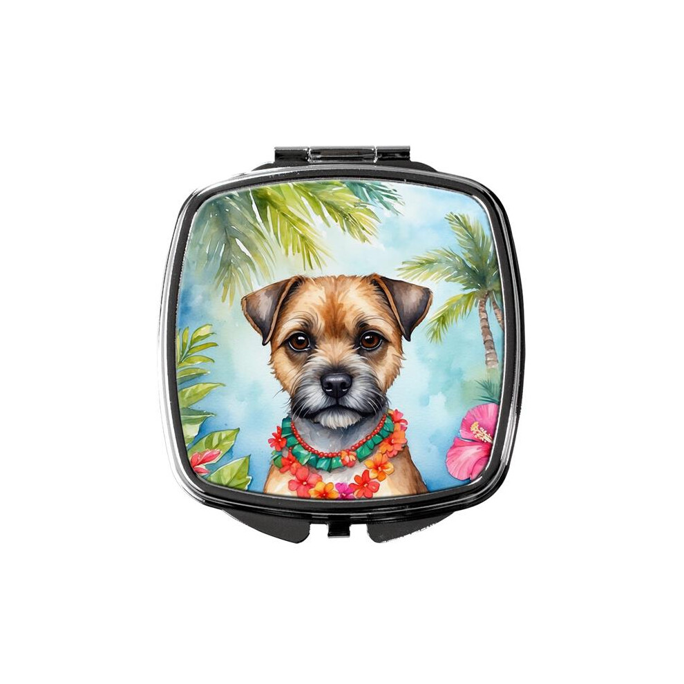 Carolines Treasures Dac6378scm 3 X 2.75 In. Border Terrier Luau Compact Mirror