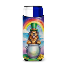 Carolines Treasures DAC5619MUK 12 oz Tibetan Mastiff St Patricks Day Hugger for Ultra Slim Cans