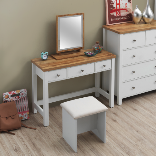 Timber Art Design UK Astbury Modern Dressing Table 3 Drawers Stylish Bedroom Vanity Unit