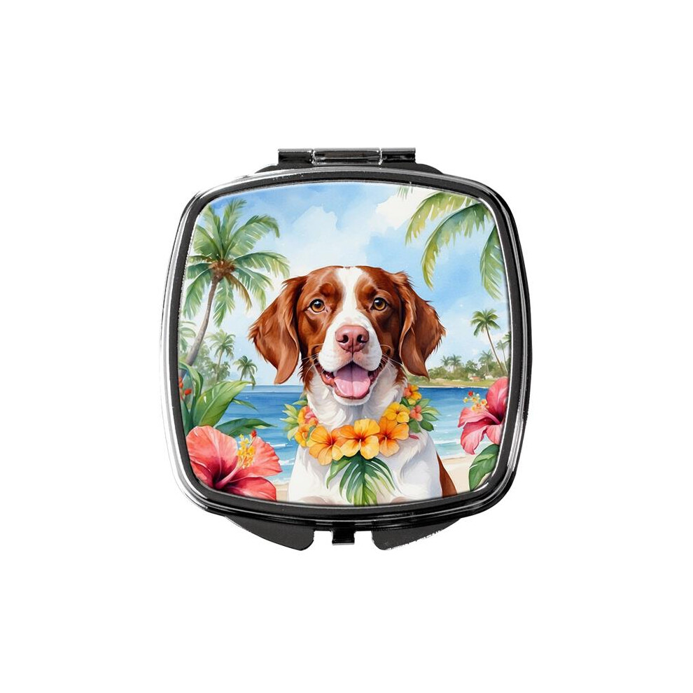 Carolines Treasures Dac6391scm 3 X 2.75 In. Brittany Spaniel Luau Compact Mirror