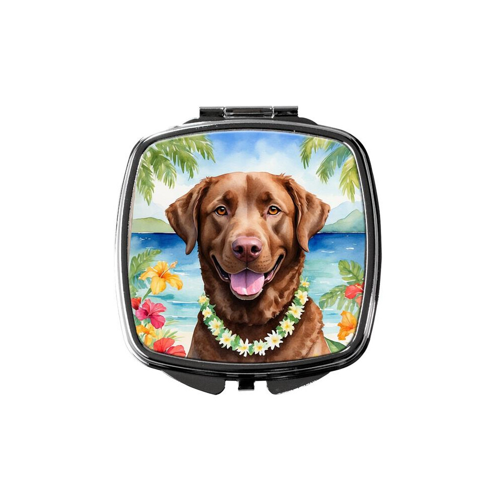 Carolines Treasures Dac6402scm 3 X 2.75 In. Chesapeake Bay Retriever Luau Compact Mirror