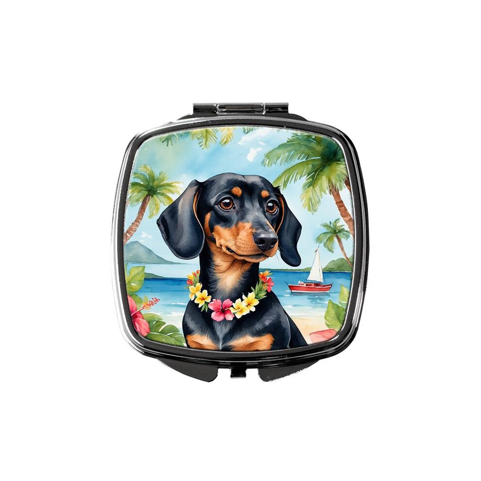 Carolines Treasures Dac6419scm 3 X 2.75 In. Dachshund Luau Compact Mirror
