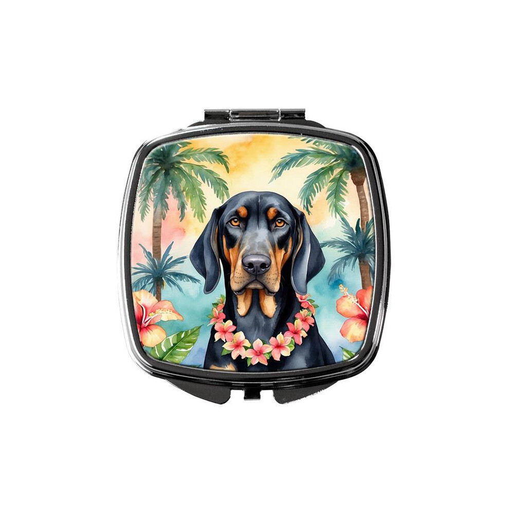 Carolines Treasures Black Dac6374scm 3 X 2.75 In. & Tan Coonhound Luau Compact Mirror