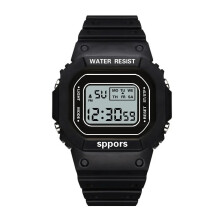 (style2 black) Kids Digital Watch Luminous Alarm Watch for Boys Girls