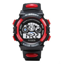 (style1red) Kids Digital Watch Luminous Alarm Watch for Boys Girls