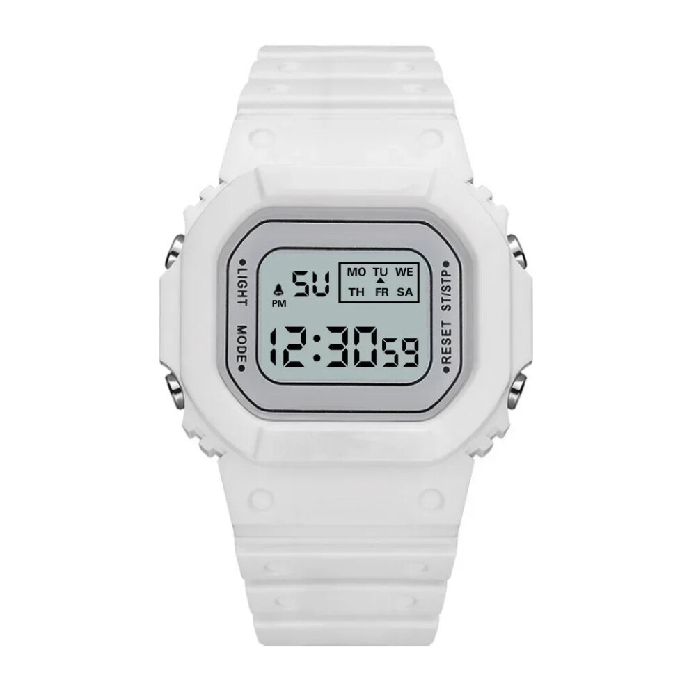 (style2 white) Kids Digital Watch Luminous Alarm Watch for Boys Girls