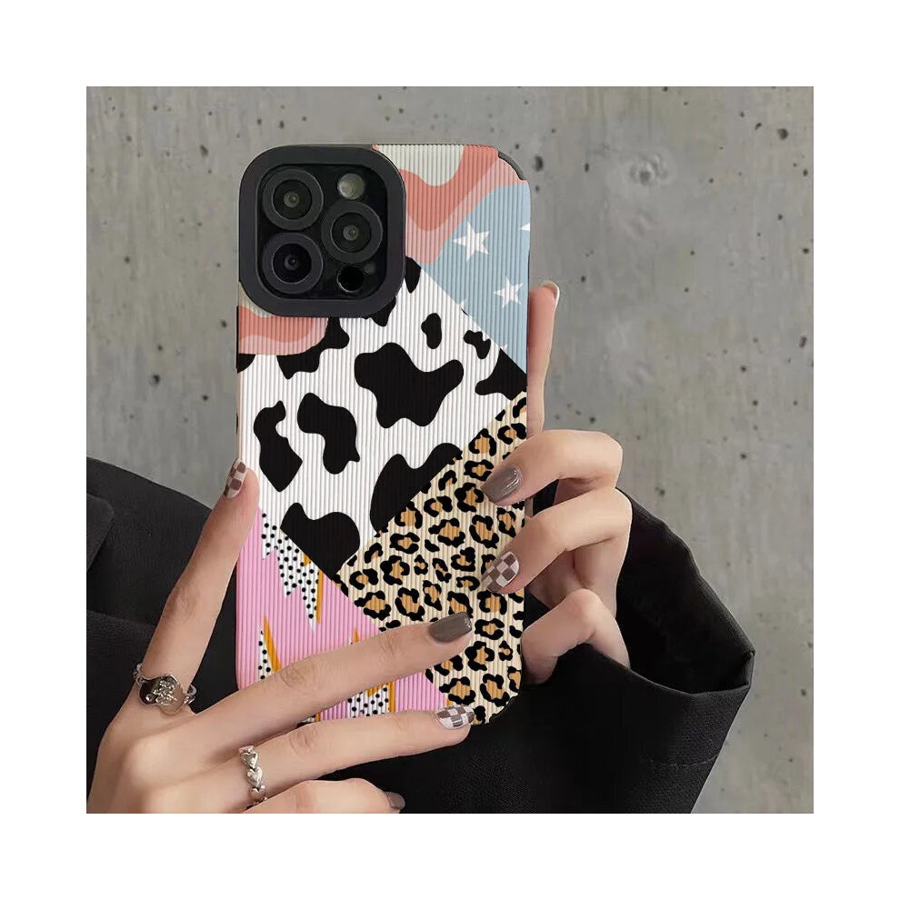 (1, For iPhone 14) Creative Leopard Cow Shockproof Silicone Case For iPhone 15 14 13 12 11