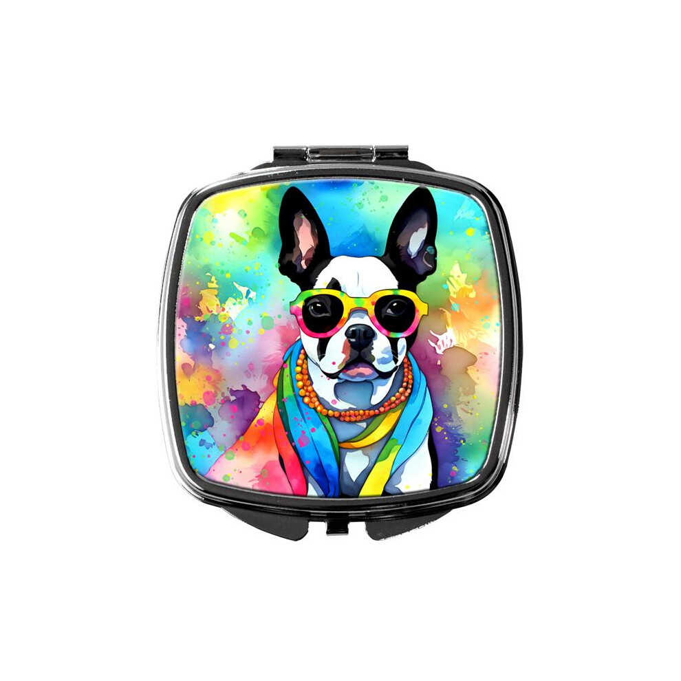 Carolines Treasures Dac2469scm 3 X 2.75 In. Boston Terrier Hippie Dawg Compact Mirror