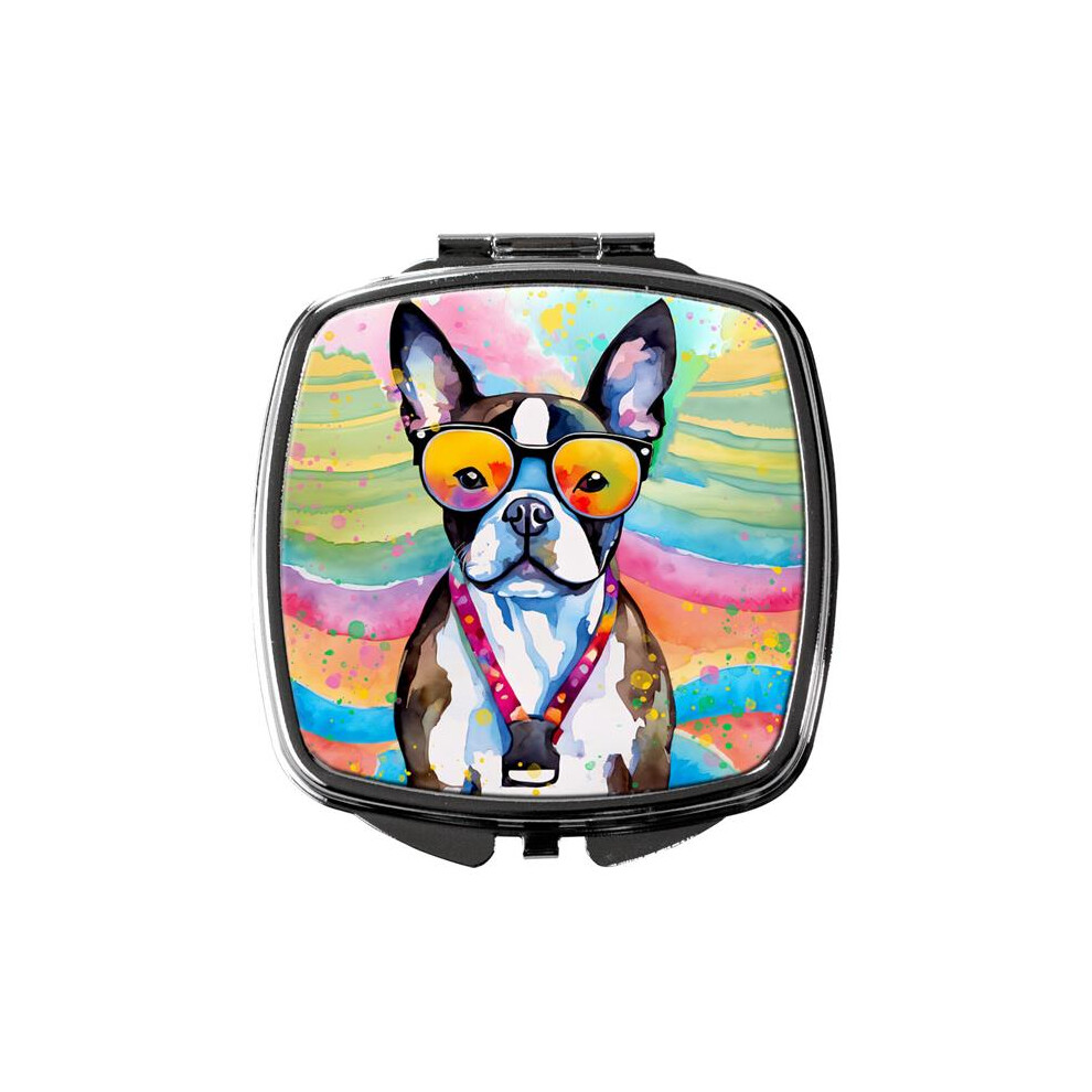 Carolines Treasures Dac2467scm 3 X 2.75 In. Boston Terrier Hippie Dawg Compact Mirror