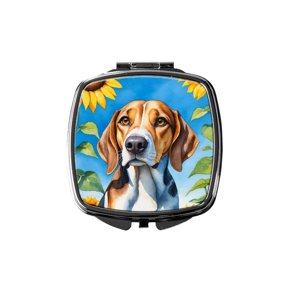 Carolines Treasures Dac6009scm 3 X 2.75 In. American Foxhound In Sunflowers Compact Mirror