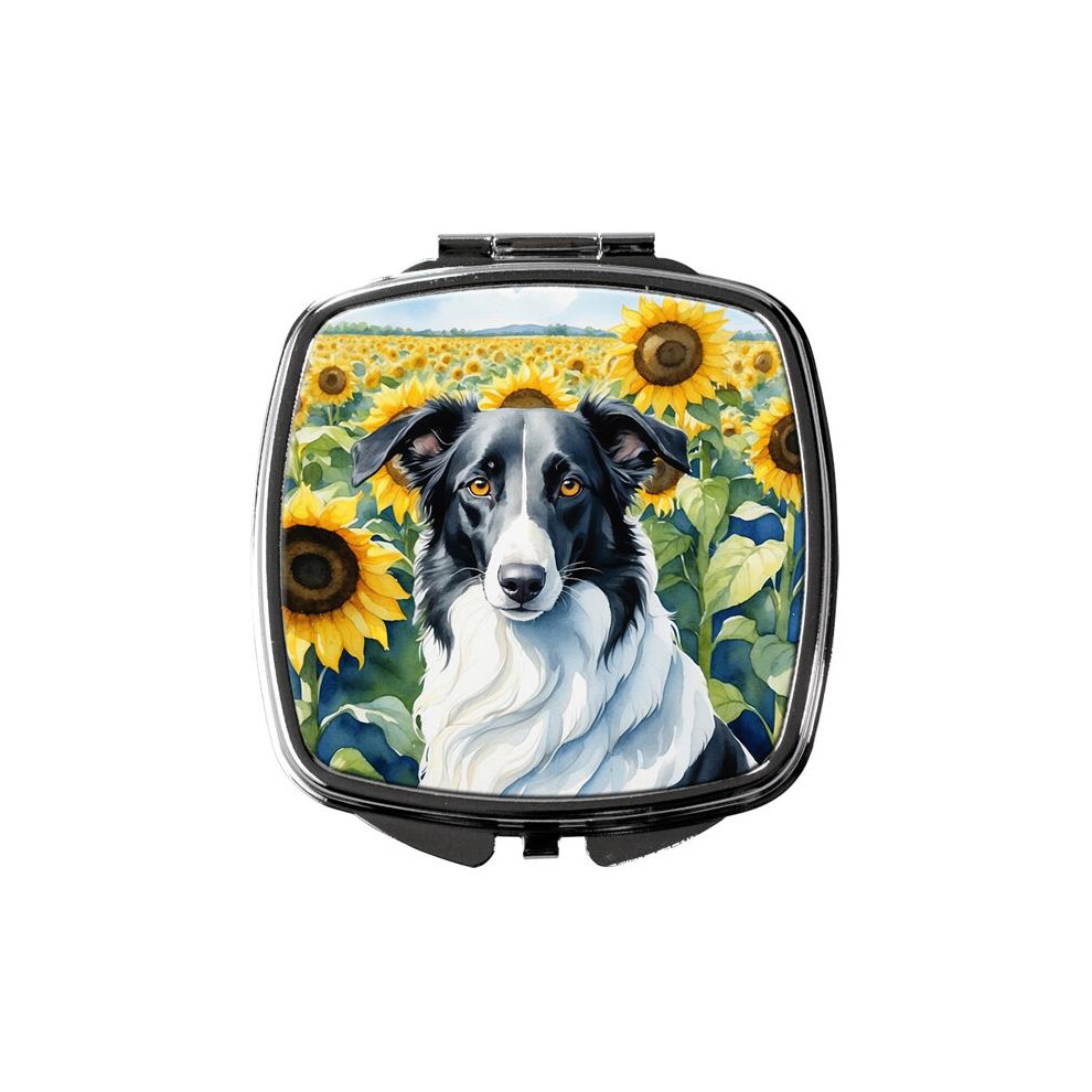 Carolines Treasures Dac6034scm 3 X 2.75 In. Borzoi In Sunflowers Compact Mirror
